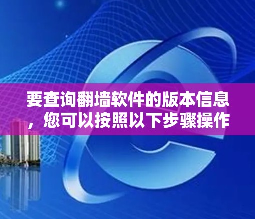 要查询翻墙软件的版本信息，您可以按照以下步骤操作