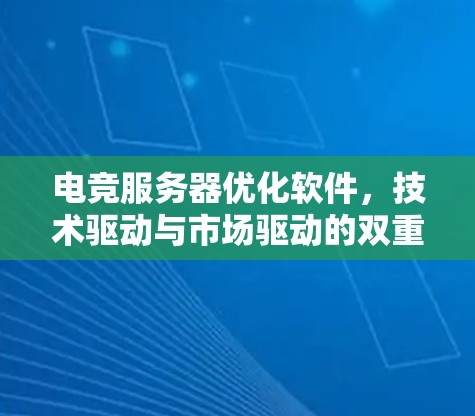 电竞服务器优化软件，技术驱动与市场驱动的双重策略